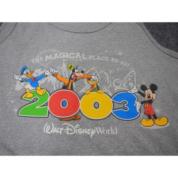 VTG Walt Disney‎ World Tank Top XL Magical Place To Be Graphic Sleeveless 2003 - Picture 2 of 8